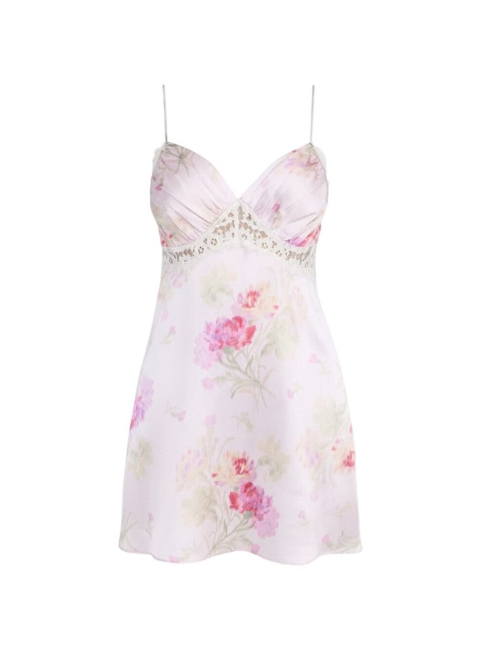 LoveShackFancy Etrune Silk Mini Dress - 2 - Bombay Pink